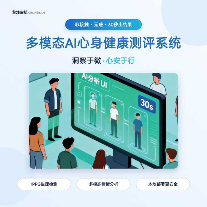 多模态AI心身健康测评系统京东官方店铺商品图：非接触无感测评